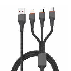 Data kabl LDNIO LC96 u 4.2A 3 u 1 sivi 1.2m