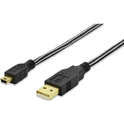 ednet USB 2.0 priključni kabel [1x USB 2.0 utikač A - 1x USB 2.0 utikač Mini-B] ednet 3 m crna pozlaćeni utični kontakti, UL certifici