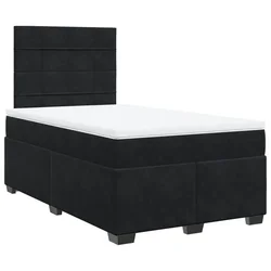 Vidaxl Box spring postelja z vzmetnico črna 120x190 cm žamet