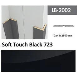 Profil Zidni MDF LB-2002 Soft Touch Black (723) 2800x48x3mm ( 026-062 )