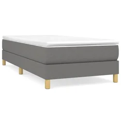 Vidaxl Posteljni okvir z vzmetmi temno siv 100x200 cm blago