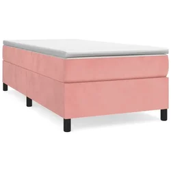 Vidaxl Box spring postelja z vzmetnico roza 90x190 cm žamet