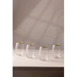Hermia Set čaša, 4 komada, Zlatne boje