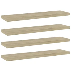 Police za knjige 4 kom boja hrasta sonome 40x10x1,5 cm drvene
