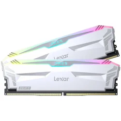 Lexar Ares DDR5 (2X16GB) 6400 CL32 1.4V Memory with heatsink and RGB lighting,Dual pack, White Color