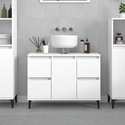 Ormarić za umivaonik bijeli 80 x 33 x 60 cm konstruirano drvo