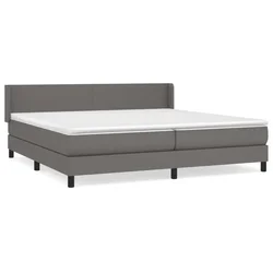 Vidaxl Box spring postelja z vzmetnico siva 200x200 cm umetno usnje