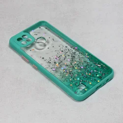 TELEMPIRE Maska za Realme C21 Frame Glitter tirkizna