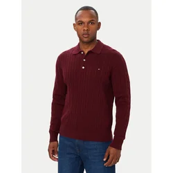 Tommy Hilfiger Pulover Classic MW0MW41955 Bordo rdeča Regular Fit