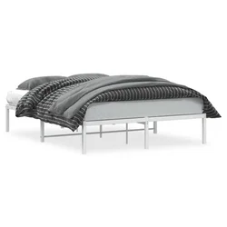 Vidaxl Kovinski posteljni okvir bel 135x190 cm
