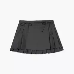 Cropp - Plisirana mini suknja - tamno siva