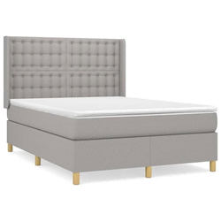 shumee Box spring postelja z vzmetnico svetlo siva 140x200 cm blago