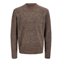 JACK & JONES Pulover JJENIEL pikčasto rjava
