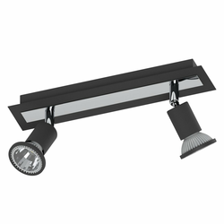 Eglo Sarria spot/2, led, gu10, 2x5w, 2x400lm, hrom/crna