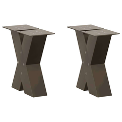 Noge za klub stolić u obliku slova X, 2 kom, prirodni čelik, 30 x (30-31) cm, čelik