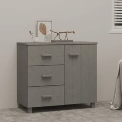 Komoda HAMAR svjetlosiva 90 x 40 x 80 cm od masivne borovine