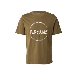 JACK & JONES Majica JPRBLAASTON oliva/črna/bela