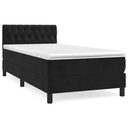 Vidaxl Box spring postelja z vzmetnico črn 90x190 cm žamet