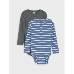 Sinsay - Pamučni bodi od rebrastog pletiva 2 pack - mid blue