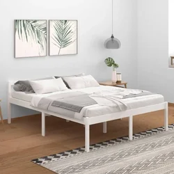 Krevet za starije osobe bijeli 160 x 200 cm od masivne borovine