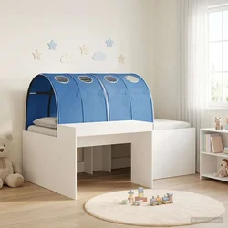 Krevet s tunelom 4 pcs Artisian hrast i plava Konstruirano drvo