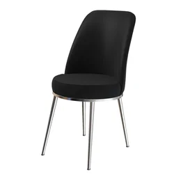 Hanah Home set trpezarijskih stolica Dexa 2 kom, crna tkanina Babyface, hromirane metalne noge