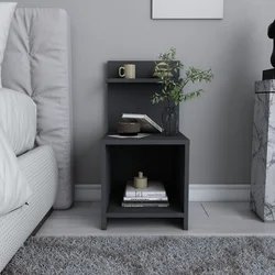 Hanah Home Noćni ormarić Ullman 35,6x72x37,4cm Antracit