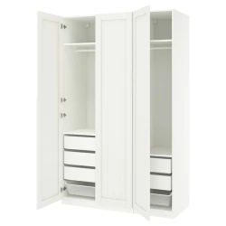 PAX / GULLABERG Kombinacija garderobera, bela/bela, 150x60x236 cm