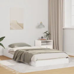 vidaXL Konstrukcija postelje Bela 80 x 200 cm Trdna borovina