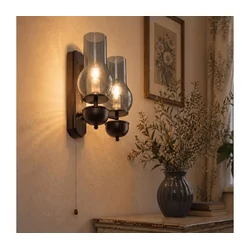 BRILAGI - LED zidno svetlo COTTAGE 2xE14/40W/230V buk/zadimljeno sivo