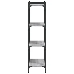 Regal za knjige s 4 razine siva boja hrasta 60x30x120 cm drveni
