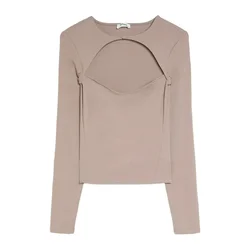 Bershka Majica svetlo rjava