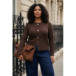 Trendyol Curve Ženska bluza Tbbaw26Af00078, Braon