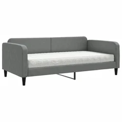 Vidaxl Dnevna postelja z vzmetnico temno siva 100x200 cm blago