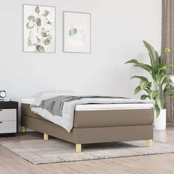 Okvir za krevet s oprugom smeđesivi 80x200cm od tkanine
