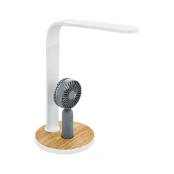 Eglo 55399 - LED prigušiva stona lampa sa ventilatorom LED/6,2W/5V 2000mAh bela/braon