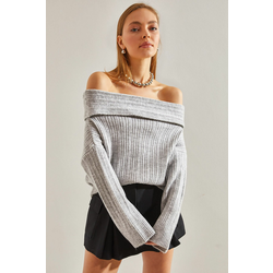 Bianco Lucci Womens Ruffle Collar Sweater