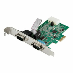 StarTech.com 2-port PCI Express RS232 Serial Adapter Card, PCIe RS232 Serial Host Controller Card, PCIe to Dual Serial DB9 COM Port Card, 16950 UART, Expansion Card, Windows, macOS