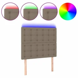 Vidaxl LED posteljno vzglavje taupe 100x5x118/128 cm blago