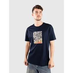 Poetic Collective Burning Skull moška majica navy