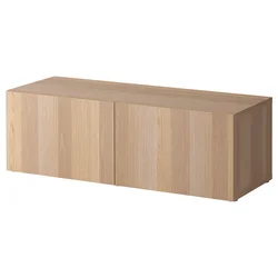 BESTA Spojene police i vrata, belo b. im. hrastovine/Lappviken belo b. im. hrastovine, 120x42x38 cm