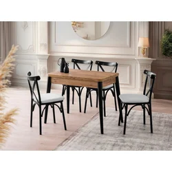 Hanah Home Trpezarijski sto na razvlačenje Dolunay-1284, 100-120x75x60 cm, Smeđi