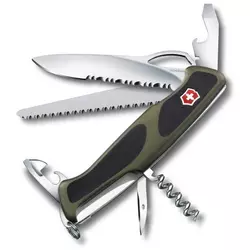 Victorinox Švicarski džepni nož Broj funkcija 12 Victorinox RangerGrip 179 0.9563.MWC4 Maslinasta, Crna