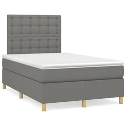 shumee Box spring postelja z vzmetnico temno siva 120x200 cm blago