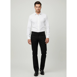 Elit Muške keper pantalone Regular Fit Bi-Stretch udobnost, Crne