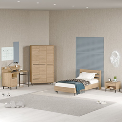 Hanah Home Komplet spavaća soba za tinejdžere ON24-S, Hrast
