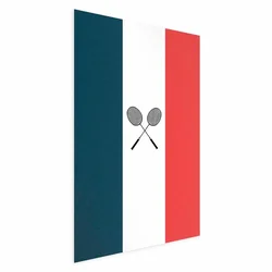 shumee Plakat - Francoske zastave in črni badmintonski loparji