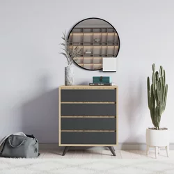 Aberto Design Komoda Suvera 70x86x40cm Hrast-Antracit