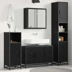Set namještaja za kupaonicu 3 pcs Crni hrast Konstruirano drvo
