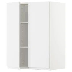 METOD Zid.ormarić,police/2 vrata, bela/Voxtorp v. sjaj bela, 60x80 cm
